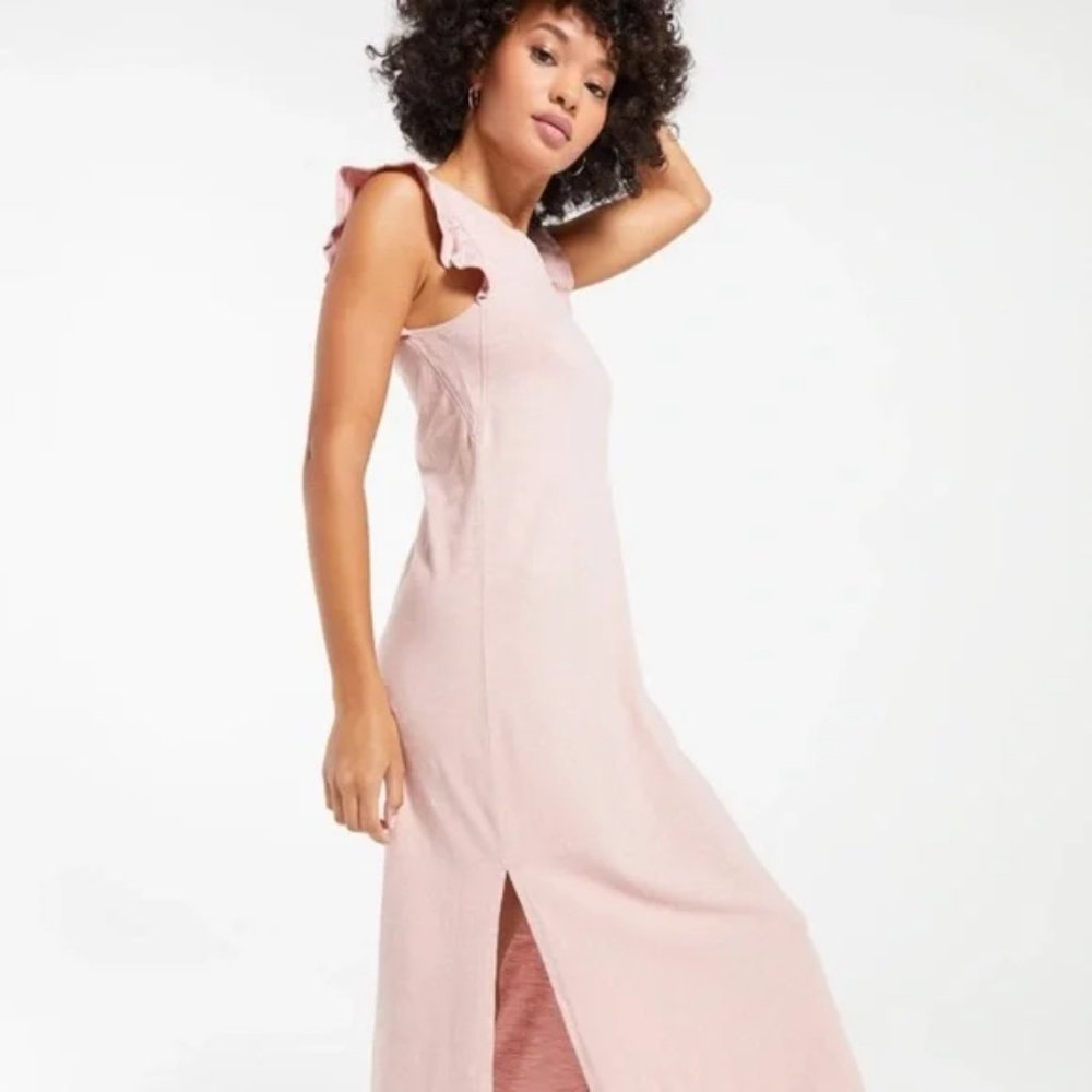 Z Supply Blakely Ruffle Sleeve Dress in Pink